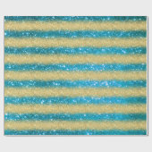 Luxus Geschenk Popular Blue Gold Glitzer Geschenkpapier (Flach)