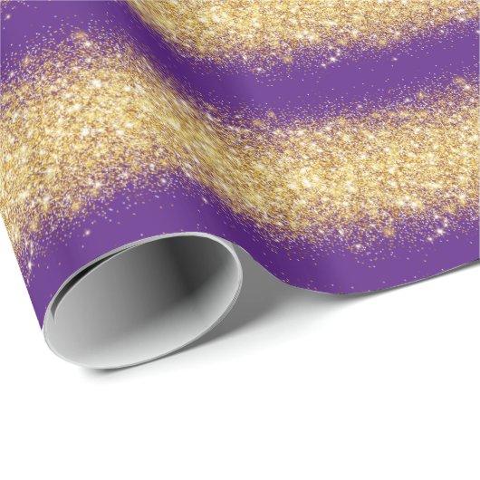 Luxus Geschenk Popular Lila Gold Glitzer Geschenkpapier (Rolleneckpunkt)