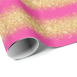 Luxus Geschenk Popular Pink Gold Glitzer Geschenkpapier