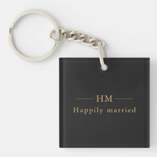 Luxus-Geschenk zur Hochzeit mit goldenem Monogramm Schlüsselanhänger