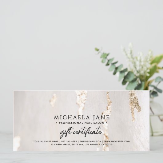 Luxus-Geschenkgutschein/Gutschein für moderne Gold (Stehend Vorderseite)