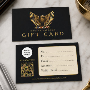 Luxus-Geschenkkarte für Barbier-Shops mit goldenem Visitenkarte