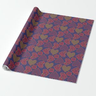Luxus-Geschenkpackung: Herz und Rose Valentine, Bl Geschenkpapier