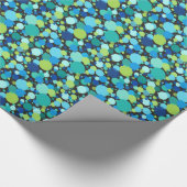 Luxus-Geschenkpapier: Blaues Mondmuster auf schwar Geschenkpapier (Ecke)