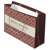 Luxus-Geschenktasche aus Papier mit geometrischem  Große Geschenktüte (Vorderseite Schrägansicht)