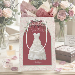 Luxus-Geschenktasche 'Bride To Be' in staubigem Ro Mittlere Geschenktüte