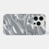 Luxus-Geschmolzenes Silber Flüssig-Chrom 3D Metall iPhone Hülle (Rückseite (Horizontal))