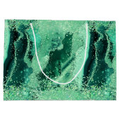 Luxus-Gesteinsmarmor Grün Glitter Achat Große Geschenktüte (Rückseite)