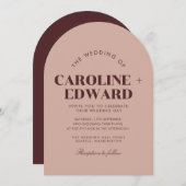 Luxus gestreift Arched Wedding Einladung (Vorne/Hinten)