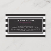 Luxus gestreiftes französisches Macaron-Trio-Logo  Visitenkarte (Rückseite)