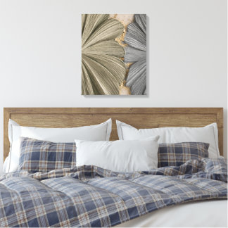 Luxus-Ginkgoblatt-Abstraktes Leinwand-Wandkunst Leinwanddruck