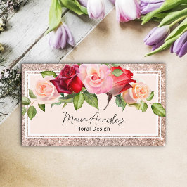 Luxus Girly Imitats Rose Gold Glitzer Visitenkarte