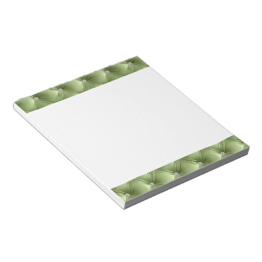 Luxus Glam Girly Sage Green Imitats Velvet Notizblock (angewinkelt)