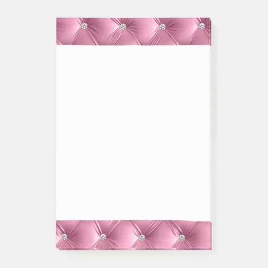 Luxus Glam Girly Soft Pink Imitate Velvet Post-it Klebezettel (Vorderseite)