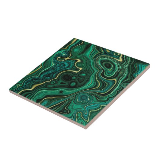 Luxus Glam Grün Abstraktes Muster Fliese (Seite)