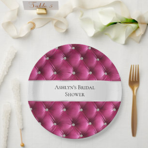 Luxus-Glam-Pink-Faux-Velvet Pappteller