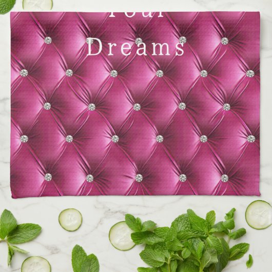 Luxus Glam Pink Imitate Velvet Geschirrtuch (Gefaltet)
