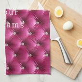 Luxus Glam Pink Imitate Velvet Geschirrtuch (Viertel Falte)