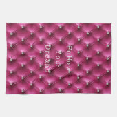 Luxus Glam Pink Imitate Velvet Geschirrtuch (Horizontal)