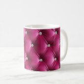Luxus Glam Pink Imitate Velvet Kaffeetasse (VorderseiteRechts)