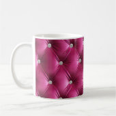 Luxus Glam Pink Imitate Velvet Kaffeetasse (Links)