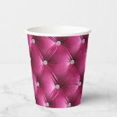 Luxus Glam Pink Imitate Velvet Pappbecher (Vorderseite)