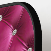 Luxus Glam Pink Imitate Velvet Pickleball Schläger (Linke Seite)