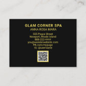 *~* Luxus Glam Rainbow QR Glitzer Bling Beauty Visitenkarte (Rückseite)