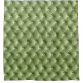 Luxus Glam Sage Green Imitats Velvet Duschvorhang (Vorderseite)