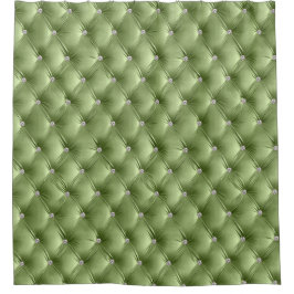 Luxus Glam Sage Green Imitats Velvet Duschvorhang