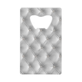 Luxus Glam Soft Gray Imitats Velvet Weihnachten Geldbeutel Flaschenöffner