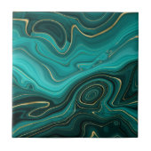 Luxus Glam Türkise Abstraktes Muster Fliese (Vorderseite)