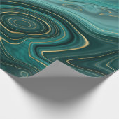 Luxus Glam Türkise Abstraktes Muster Geschenkpapier (Ecke)