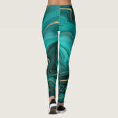 Luxus Glam Türkise Abstraktes Muster Leggings (Rückseite)