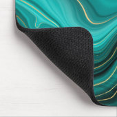 Luxus Glam Türkise Abstraktes Muster Mousepad (Ecke)
