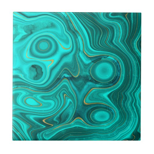Luxus Glam Turquoise Abstraktes Muster Fliese (Vorderseite)