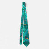 Luxus Glam Turquoise Abstraktes Muster Krawatte (Rückseite)