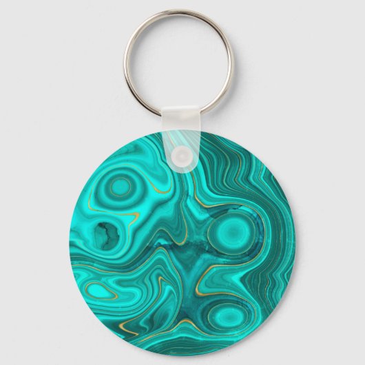 Luxus Glam Turquoise Abstraktes Muster Schlüsselanhänger (Vorderseite)