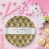 Luxus Glam Warm Gold Imitate Velvet Pappteller (Party)