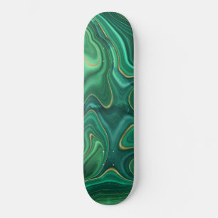 Luxus-Glamour-Grün-Gelb-Abstraktes Muster Skateboard