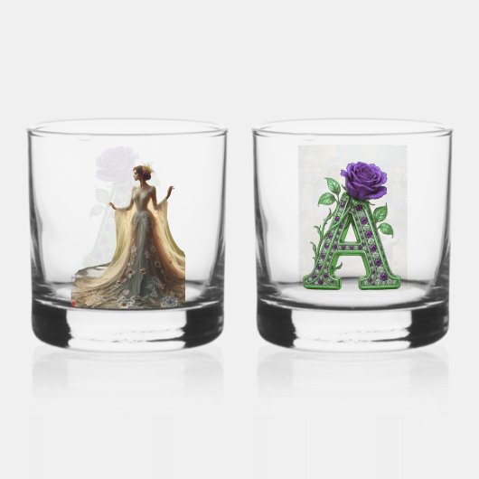 Luxus-Glas Set Rocks - Personalisiertes Monogramm Whiskyglas (Rückseite)