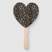 Luxus Glitter Braun Schwarz Gold Leopard Muster Fächer (Rückseite)