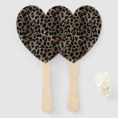 Luxus Glitter Braun Schwarz Gold Leopard Muster Fächer (Vorne und Hinten)