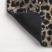 Luxus Glitter Braun Schwarz Gold Leopard Muster Mousepad (Ecke)