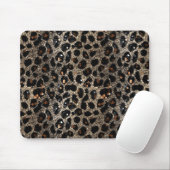 Luxus Glitter Braun Schwarz Gold Leopard Muster Mousepad (Mit Mouse)
