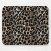 Luxus Glitter Braun Schwarz Gold Leopard Muster Mousepad (Vorne)