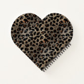 Luxus Glitter Braun Schwarz Gold Leopard Muster Notizblock (Rückseite)