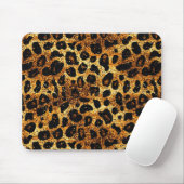 Luxus Glitter Gold Braun Rost Leopardenmuster Mousepad (Mit Mouse)