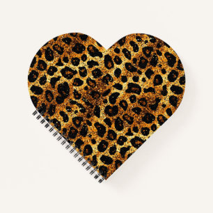 Luxus-Glitter-Gold-Braun-Rost-Leopardenmuster Notizblock