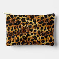 Luxus Glitter Gold Braun Rost Leopardenmuster